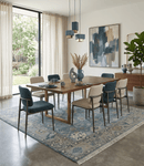 Gray and Beige Hand-Knotted Oushak Wool Area Rug - Traditional