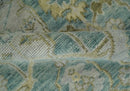 Teal And Beige Hand Knotted Wool Area Rug - Traditional Turkish Oushak by The Rug Decor