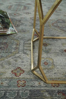 Distressed Hand Knotted Traditional Wool Area Rug in Silver and Rust - Custom Made by The Rug Decor