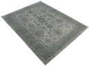 Distressed Hand Knotted Traditional Wool Area Rug in Silver and Rust - Custom Made by The Rug Decor