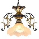 GobekUsa Industrial Loft Chandelier with Glass Lampshade Lighting Fixture