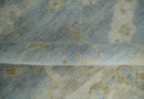 Antique look Charcoal and Beige Hand knotted Traditional Oushak wool Area Rug
