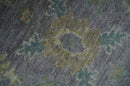 Antique look Charcoal and Olive Hand Knotted 9x12 Traditional Oushak Wool Area Rug by The Rug Decor