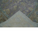Antique look Charcoal and Olive Hand Knotted 9x12 Traditional Oushak Wool Area Rug by The Rug Decor