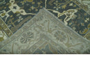 Antique look Charcoal, Ivory and Olive 6x9 Hand Knotted Traditional Oriental Oushak wool rug by The Rug Decor
