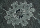 Charcoal Ivory Silver Hand Knotted Wool Area Rug Oushak Antique