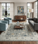 Taupe Silver and Beige Traditional Oushak Wool Area Rug - Handcrafted Antique Look