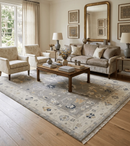 Taupe Silver and Beige Traditional Oushak Wool Area Rug - Handcrafted Antique Look by The Rug Decor