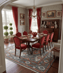 Hand Knotted Wool Oushak Turkish Traditional Area Rug Gray Rust Ivory Antique Look