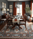 Hand Knotted Wool Oushak Turkish Traditional Area Rug Gray Rust Ivory Antique Look by The Rug Decor