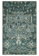 Antique look Gray and Silver 5.6x8.6 Traditional Large Design Hand Knotted wool Rug