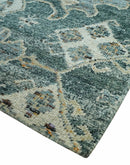 Antique look Gray and Silver 5.6x8.6 Traditional Large Design Hand Knotted wool Rug