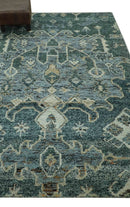 Antique look Gray and Silver 5.6x8.6 Traditional Large Design Hand Knotted wool Rug