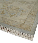 Antique look Gray, Beige and Olive Hand knotted Traditional Oushak 9x12 wool Area Rug