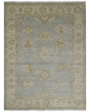 Antique look Gray, Beige and Olive Hand knotted Traditional Oushak 9x12 wool Area Rug