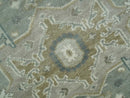 Antique look Gray, Ivory and Silver Hand knotted Traditional Heriz Medallion 8x10 wool Area Rug