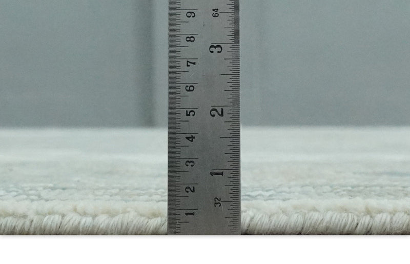 Antique look Gray, Ivory and Silver Hand knotted Traditional Heriz Medallion 8x10 wool Area Rug