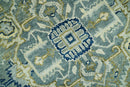 Antique look Gray, Olive and Blue 8x10 Traditional Heriz Hand Knotted wool Rug by The Rug Decor