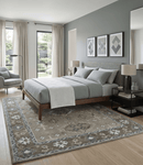 Grayish-Green Ivory Hand Knotted Wool Area Rug - Antique Heriz