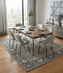 Grayish-Green Ivory Hand Knotted Wool Area Rug - Antique Heriz