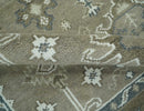 Grayish-Green Ivory Hand Knotted Wool Area Rug - Antique Heriz