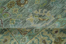 Antique look Green and Olive Hand Knotted Traditional Oushak 9x12 wool area rug by The Rug Decor