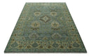 Antique look Green and Olive Hand Knotted Traditional Oushak 9x12 wool area rug by The Rug Decor