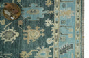 Antique look Green, Aqua and Beige Hand Knotted Traditional Oushak 8x10 wool area Rug by The Rug Decor
