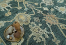 Antique look Green, Aqua and Beige Hand Knotted Traditional Oushak 8x10 wool area Rug by The Rug Decor