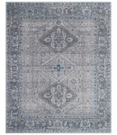 Antique Look Hand Knotted 8x10 Traditional Gray And Blue Wool Area Rug by The Rug Decor