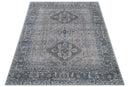 Antique Look Hand Knotted 8x10 Traditional Gray And Blue Wool Area Rug by The Rug Decor