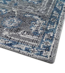 Antique Look Hand Knotted 8x10 Traditional Gray And Blue Wool Area Rug by The Rug Decor