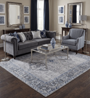 Antique Look Hand Knotted 8x10 Traditional Gray And Blue Wool Area Rug by The Rug Decor