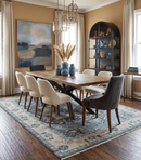 Hand Knotted Wool Area Rug Antique Traditional Heriz Serapi Charcoal Camel and Blue by The Rug Decor