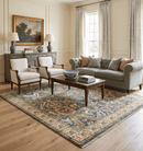 Hand Knotted Wool Area Rug Green Ivory Gray Antique Traditional