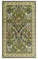 Hand Knotted Wool Area Rug Green Ivory Gray Antique Traditional by The Rug Decor