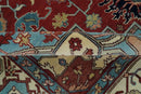 Antique look Rust, Aqua and Ivory Traditional Heriz 9x12 Hand Knotted wool area rug by The Rug Decor