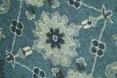 Antique look Shades of Teal and Ivory Traditional Oriental Oushak wool rug by The Rug Decor