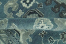 Antique look Shades of Teal and Ivory Traditional Oriental Oushak wool rug by The Rug Decor
