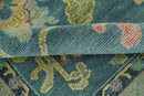 Antique look Teal and Olive 9x12 Hand Knotted Traditional Oushak wool rug by The Rug Decor