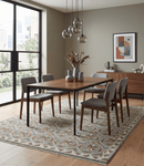 Hand Knotted Wool Area Rug - Antique Look Silver Ivory Rust Traditional Style