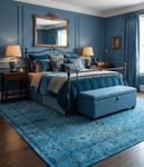 Wool Area Rug - Blue Mamluk Antique Design Hand Tufted Overdyed by The Rug Decor