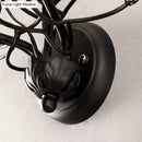 GobekUsa Antique Metal Wall Sconce with Crystal Accents - Elegant Black Flower Design, 2 Lights - Perfect for Living Room