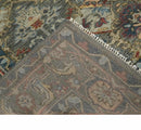 Antique Moss All Wool Traditional Oushak Charcoal, Brown and Blue Hand knotted Custom Made wool Area Rug