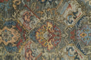 Charcoal Brown Blue Wool Oushak Traditional Area Rug Hand Knotted by The Rug Decor