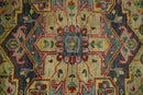 Hand Knotted Wool Area Rug Moss Green Pink Blue Charcoal Traditional by The Rug Decor