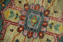 Hand Knotted Wool Area Rug Moss Green Pink Blue Charcoal Traditional by The Rug Decor