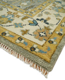 Antique Silver and Gold Hand-Knotted Wool Area Rug - Traditional Heriz by The Rug Decor