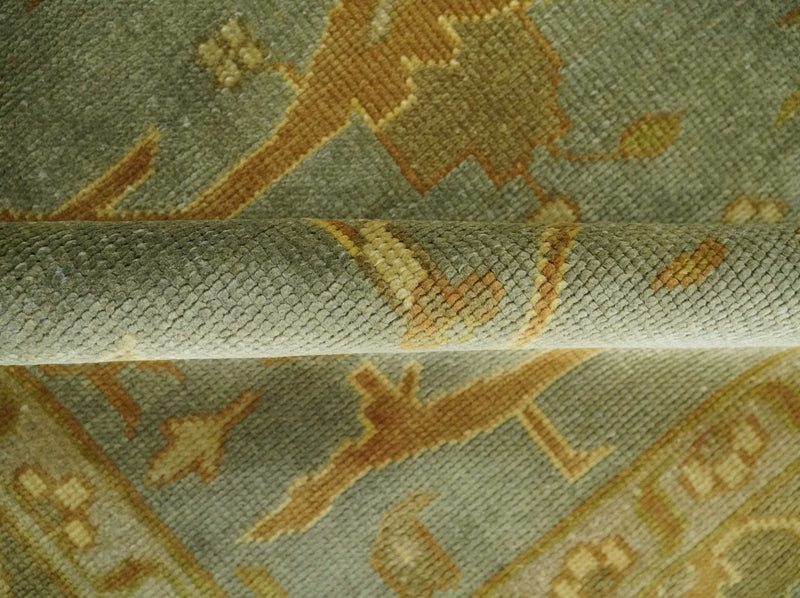 Antique Moss 8x10 Hand Knotted Gray and Brown Traditional Vintage Persian Style Wool Rug | AC22810