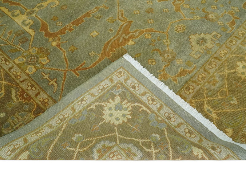 Antique Moss 8x10 Hand Knotted Gray and Brown Traditional Vintage Persian Style Wool Rug | AC22810